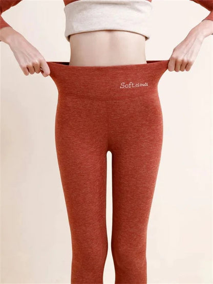 Chic und Stil | Women's winter fleece pants - Warm shaping effect leggings