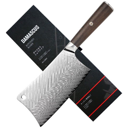 Couteau de Boucher en Acier Damas - ChicUndStil