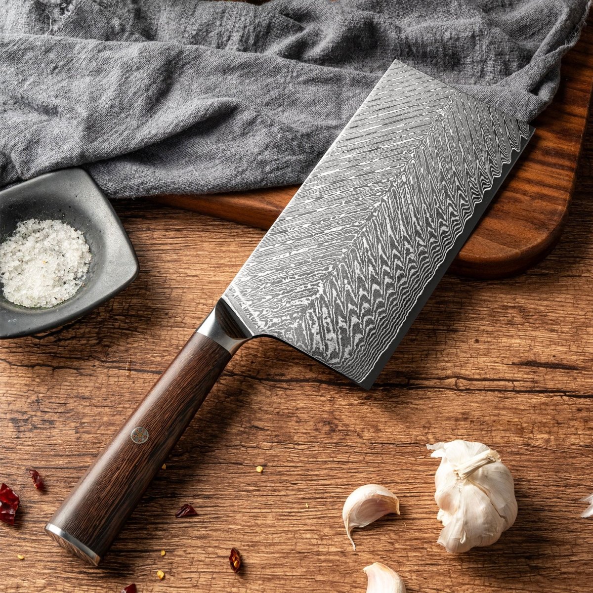 Couteau de Boucher en Acier Damas - ChicUndStil