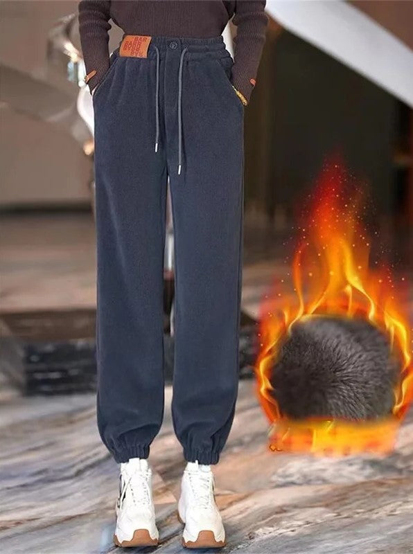 Chic und Stil | Winter jogging pants - Warm plush lining and casual design