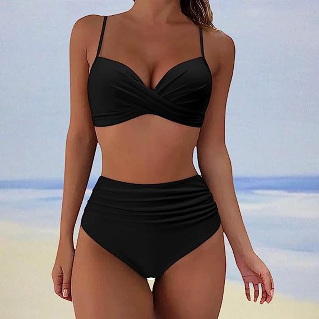 Chic und Stil | Stylish Padded High-Waist Bikini Classic Two-Piece Swimsuit with High Waist for Women