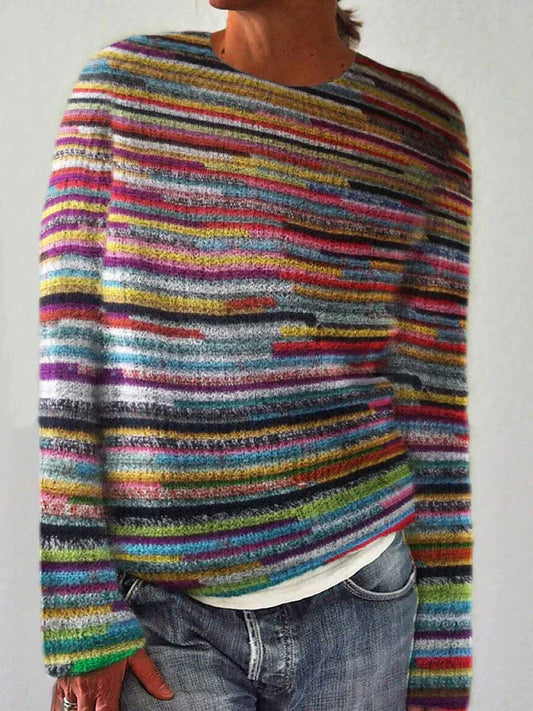 Chic und Stil - Pull rayé unique à manches longues