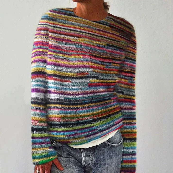 Chic und Stil - Pull rayé unique à manches longues