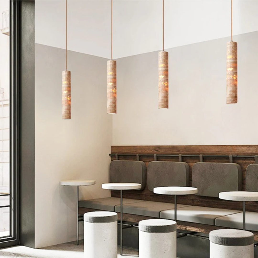 Suspension en Crème Marbrée de Luxe – Design Élégant et Moderne-Plafonniers-ChicUndStil