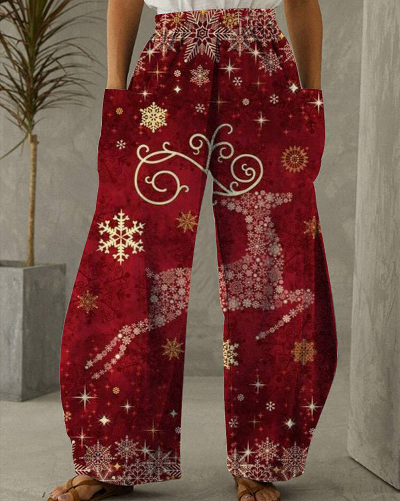 Chic und Stil | Christmas Print Leisure Pants