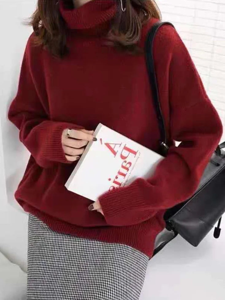 Chic und Stil - Pull à col roulé décontracté en cachemire pour femmes