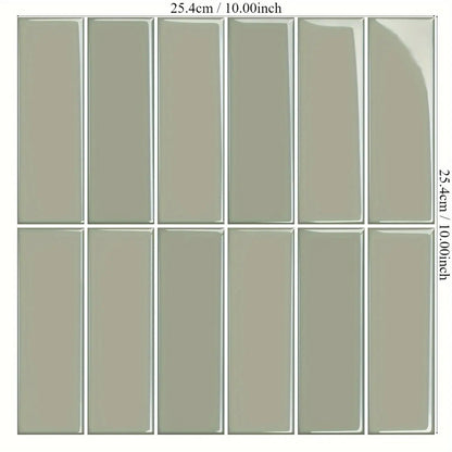 Autocollants de Carreaux Vert Clair - Motif Brique pour Cuisine et Salle de Bain-Carreaux muraux-ChicUndStil