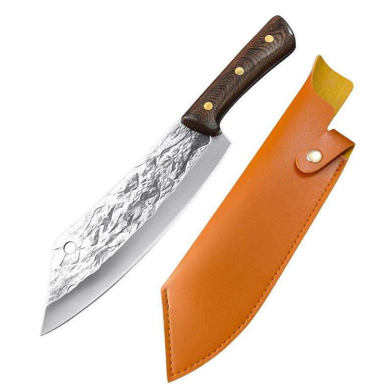 Ensemble de Couteaux de Boucher Forgés à la Main avec Étui en Cuir - ChicUndStil