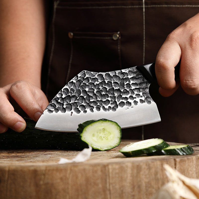 Couteau à viande en acier forgé à la main avec étui en cuir, 6 pouces, 2 pièces - ChicUndStil