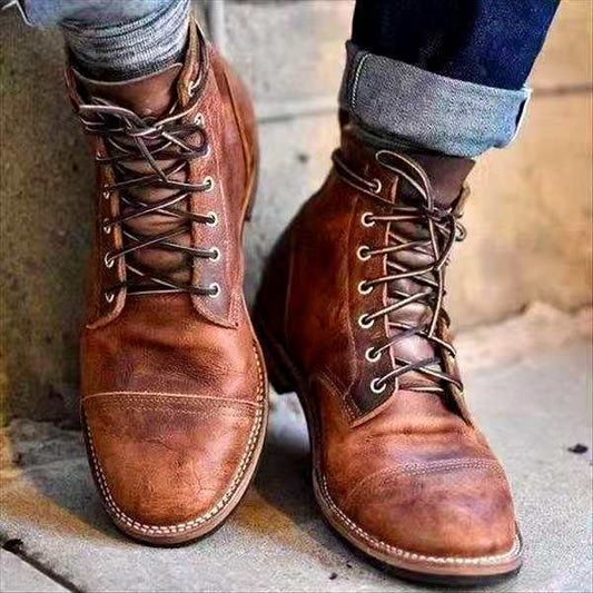Chic und Stil | Retro Lace-Up Boots for Men