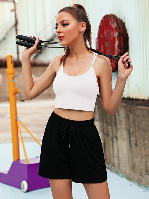 Chic und Stil | 3Er Pack Women's Sports Bra Padded Crisscross Yoga Bra Seamless Medium Impact Fitness Activewear