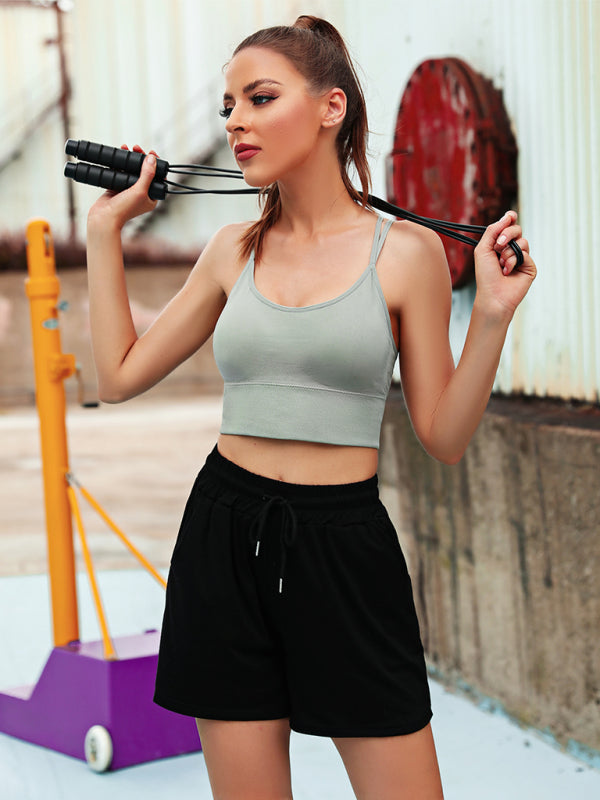 Chic und Stil | 3Er Pack Women's Sports Bra Padded Crisscross Yoga Bra Seamless Medium Impact Fitness Activewear