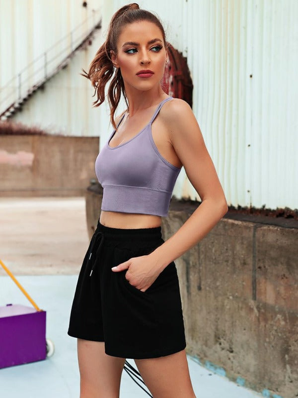 Chic und Stil | 3Er Pack Women's Sports Bra Padded Crisscross Yoga Bra Seamless Medium Impact Fitness Activewear