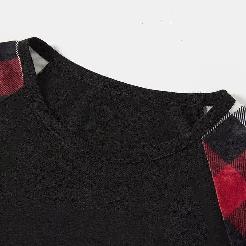 Chic und Stil | "Christmas With My Clan" Pattern Ⅱ - Red&Black&White Matching Checkered Pajama Pants