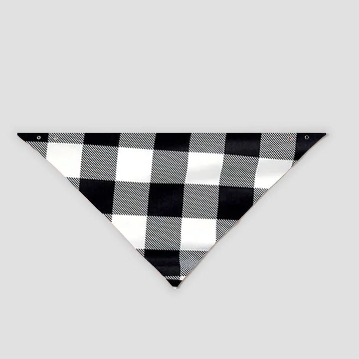 Chic und Stil | "We are Family2025" Santa Hat Monogram Print Black Long Sleeve Shirt with Black and White Checkered Pants Family Matching Pajamas