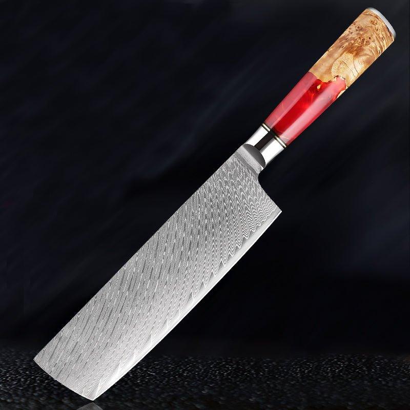 Couteau à légumes japonais 7 pouces VG-10 en acier damassé Nakiri - ChicUndStil