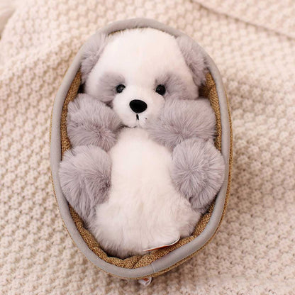 Chic und Stil | Kawaii Bébé Panda Dans Panier Jouet En Peluche