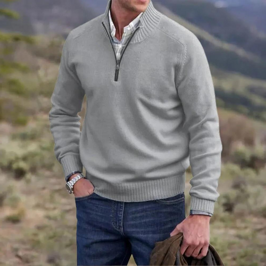 Chic und Stil | Luxurious Cashmere Zip-Up Men's Sweater