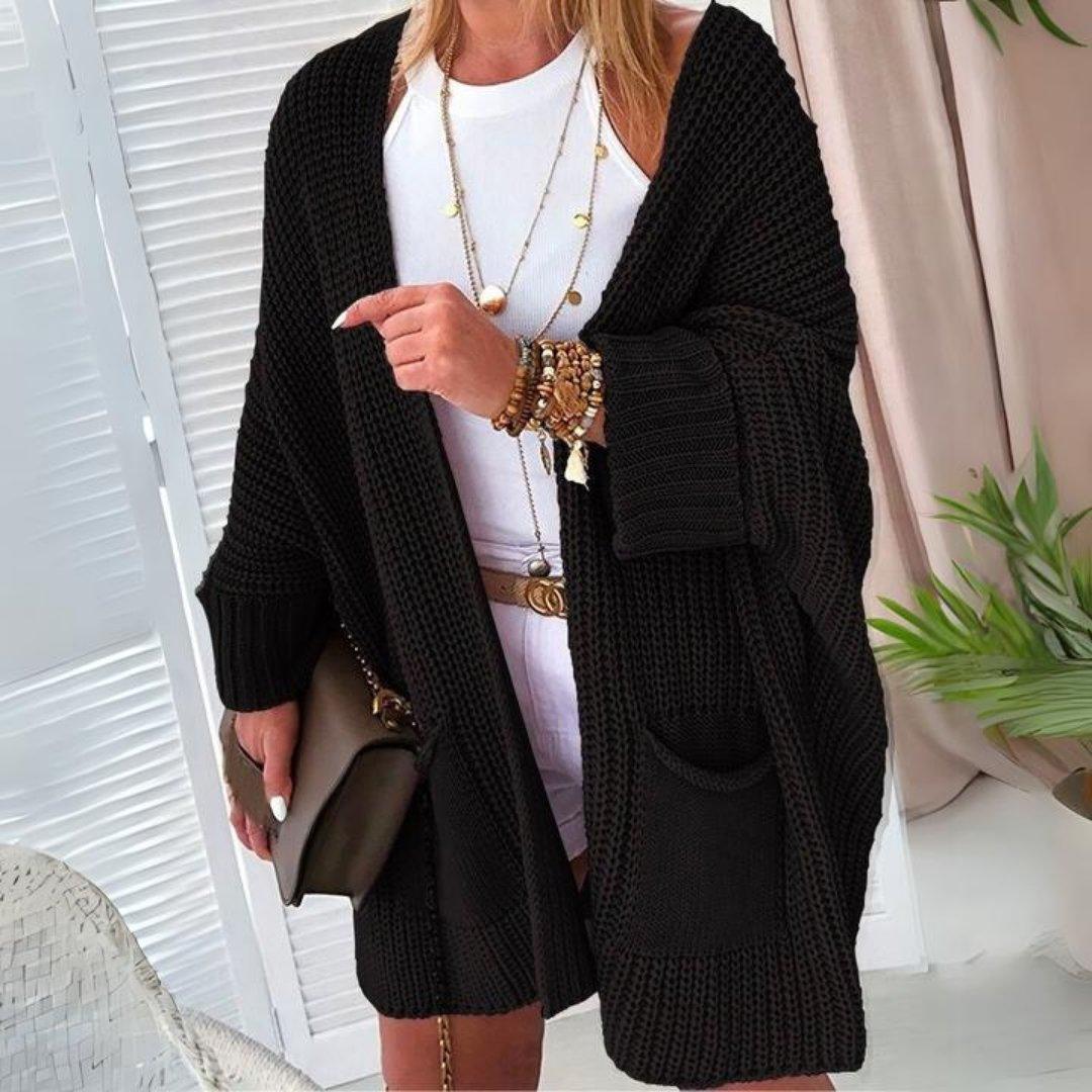 Chic und Stil | Pull-over à manches ouvertes surdimensionné avec poches avant