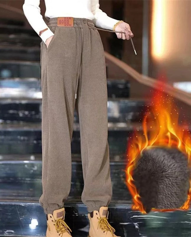 Chic und Stil | Winter jogging pants - Warm plush lining and casual design