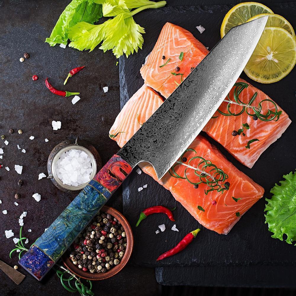 Couteau de Chef Japonais - Lame en Acier Damas - ChicUndStil