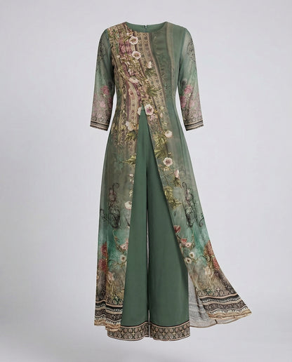 Women’s Floral Jumpsuit mit Wide Leg & Elegant Shawl | Chic und Stil