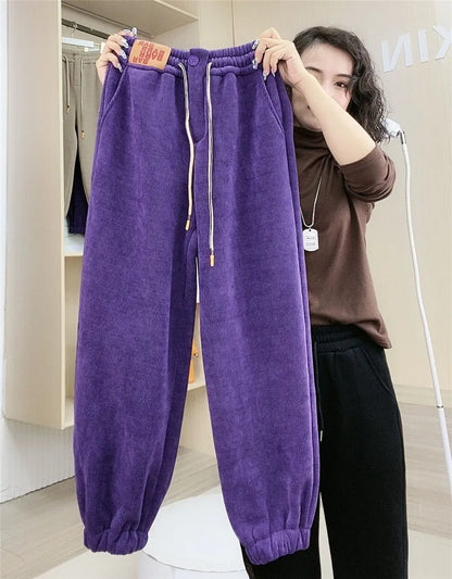 Chic und Stil | Winter jogging pants - Warm plush lining and casual design