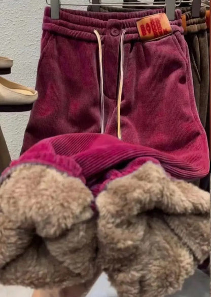 Chic und Stil | Winter jogging pants - Warm plush lining and casual design