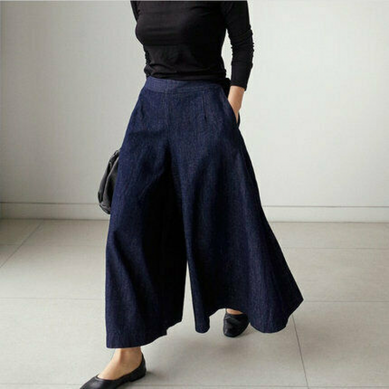 Chic und Stil - Pantalon en denim pour femmes ample