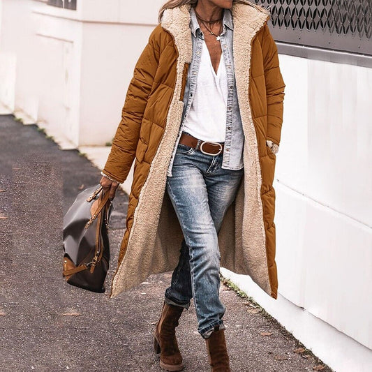 Chic und Stil - Veste longue réversible en duvet (avec capuche)