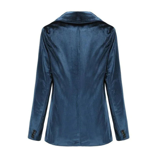 Chic und Stil | The Smooth Session Velvet Blazer Women Casual Solid Color