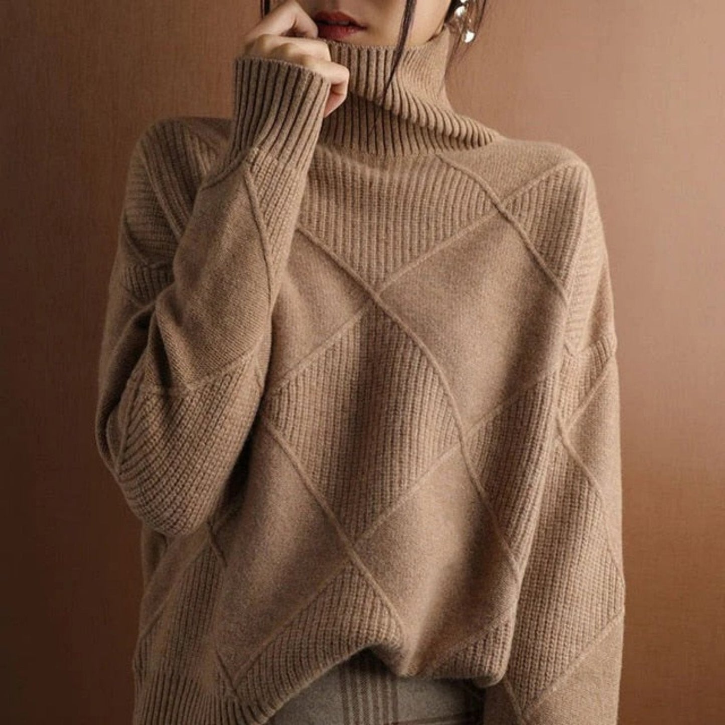 Chic und Stil | Women's Cotton Turtleneck Pullover, Classic & Warm