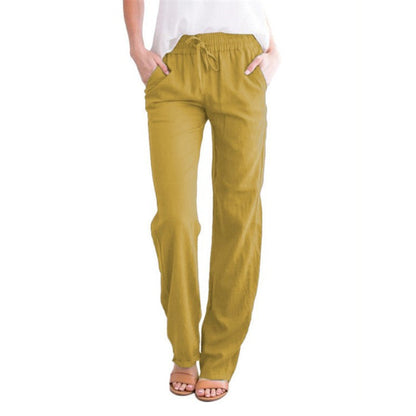 Chic und Stil | Light Airy Casual Pants with Elastic Waistband