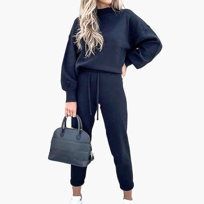 Chic und Stil | Loungewear set with oversized sweater and jogger pants - Comfortable casual outfit