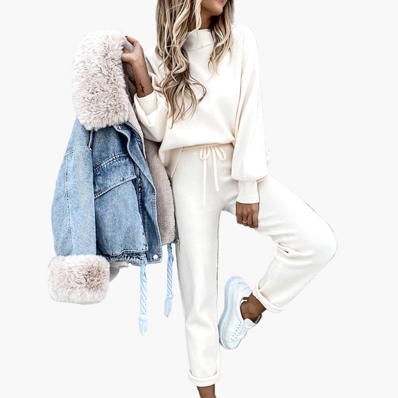 Chic und Stil | Loungewear set with oversized sweater and jogger pants - Comfortable casual outfit